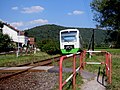 Ein Unterfranken-Shuttle auf der Saaletalbahn nahe Gräfendorf