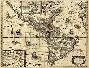A 17th-century map of the Americas.
