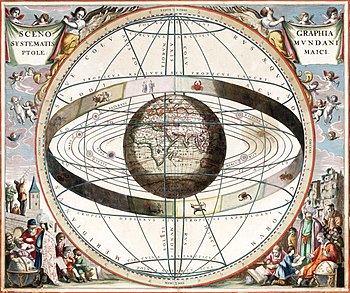 Andreas Cellarius' Harmonia Macrocosmica met sterrenbeeld van belang voor astronavigatie.