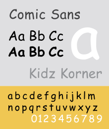 Schriftbeispiel für Comic Sans MS