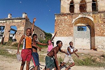 Cuban boys playing in Trinidad, Cuba