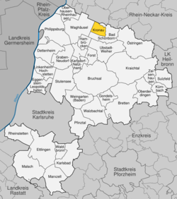 Elhelyezkedése Baden-Württemberg térképén