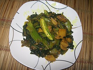 Fried mustard green dish