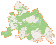 Mapa konturowa gminy Lubiszyn, w centrum znajduje się punkt z opisem „Ściechów”