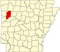Karte von Franklin County innerhalb von Arkansas