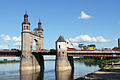 Nemunas utgjer grensa mellom Litauen og Kaliningrad oblast, som høyrer inn under Russland. Dette er brua ved Sovetsk/Tilžė.