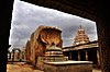 Carving of a multi-hooded serpent shading the Linga in the Veerabhadra Temple, Lepakshi