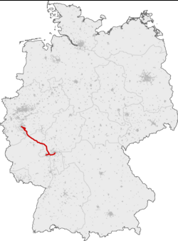 A Köln–Frankfurt nagysebességű vasútvonal útvonala