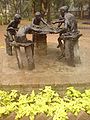 Sculpture Serious Discussion is a work of the sculptor Tejosh Halder, by Ashfaq Mahmud