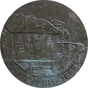 Bronzeplakette der Pixmühle