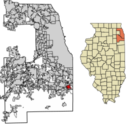 Location of Sauk Village in Cook County, Illinois.