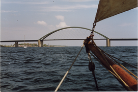 Fehmarn Sound bridge viewed from the west