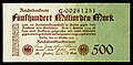 500 billion (500 Milliarden) marks, Berlin, 1923