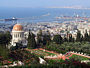 View from Carmel across the Bahá'í shrine, city of Haifa and Haifa Bay