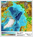 Topografische und bathymetrische Karte der Arktis und des arktischen Ozeans