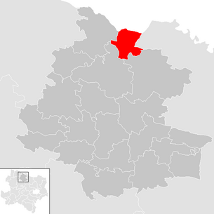 Lage der Gemeinde Langau im Bezirk Horn (anklickbare Karte)