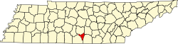 Karte von Moore County innerhalb von Tennessee