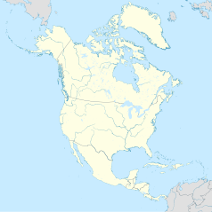 Mapa konturowa Ameryki Północnej, u góry po lewej znajduje się punkt z opisem „Anchorage”