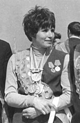 Die amtierende Europameisterin im Hürdensprint und im Fünfkampf Galina Bystrowa (hier im Jahr 1973) kam auf den fünften Platz