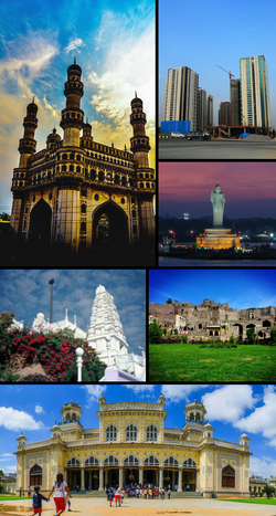 Charminar, Skyline der Lanco Hills, Buddha-Statue im Hussain Sagar-See, Birla Mandir, Golkonda-Fort, Chowmahalla Palace