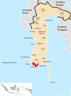 Location within South Sulawesi