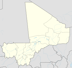 Mapa konturowa Mali, w centrum znajduje się punkt z opisem „TOM”