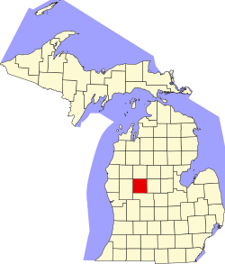 Karte von Mecosta County innerhalb von Michigan