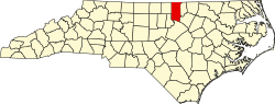 Karte von Granville County innerhalb von North Carolina