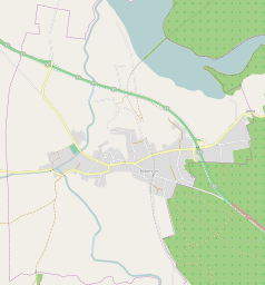 Mapa konturowa Miłomłyna, u góry po lewej znajduje się punkt z opisem „Wydmuch”