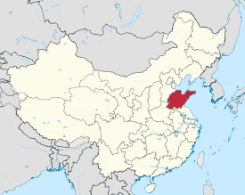 Location of Shandong within China