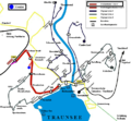 Map of the Gmunden public transport network