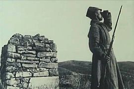 Auf Beobachtung, Sowjetischer Grenzposten in Turkestan um 1917.