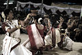 Aarti dance is performed by women dressed in garad sari in Bangalore.