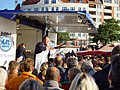 Aalverkäufer auf dem Fischmarkt Hamburg