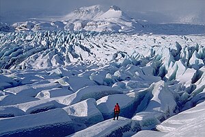 Der Breiðamerkurjökull, einer der Auslassgletscher des Vatnajökull