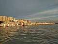 View of the Buriganga river at Sadarghat area with some launches