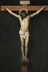 Painting entitled Cristo crucificado