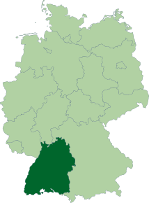 Poziția regiunii Landul Baden-Württemberg (Baden-Württemberg)