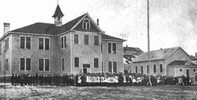 The old schoolhouse in Grand Marais, Michigan