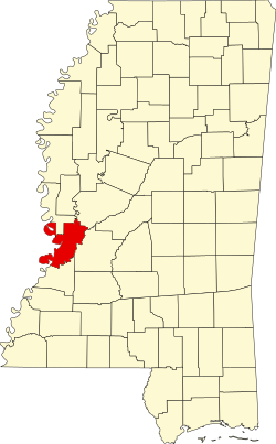 Karte von Warren County innerhalb von Mississippi