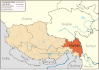 Location of Chamdo Prefecture in the Tibet Autonomous Region