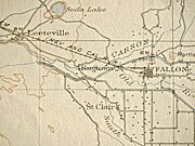 Ragtown, Leeteville, St Clair, and Fallon Nevada as mapped in 1910. Leeteville location is where the original Ragtown was established.