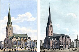 III 48 Die neue St. Petri Kirche (1849, re. Abb.)