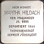 Stolperstein für Martha Hildach (Rheinstraße 67)