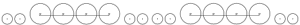 Diagram of two small leading wheels, four large driving wheels joined by a coupling rod, four small trailing wheels, four large driving wheels joined by a coupling rod, and two small leading wheels