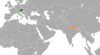 Location map for Austria and Nepal.