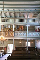 Balconies in the back of the church