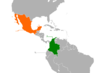 Location map for Colombia and Mexico.