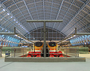 Eurostar trains at St Pancras Station, London