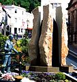 Image 38The Enigma Fountain and statue of Edward Elgar, a group of sculptures by artist Rose Garrard, on Belle Vue Terrace (from Malvern, Worcestershire)